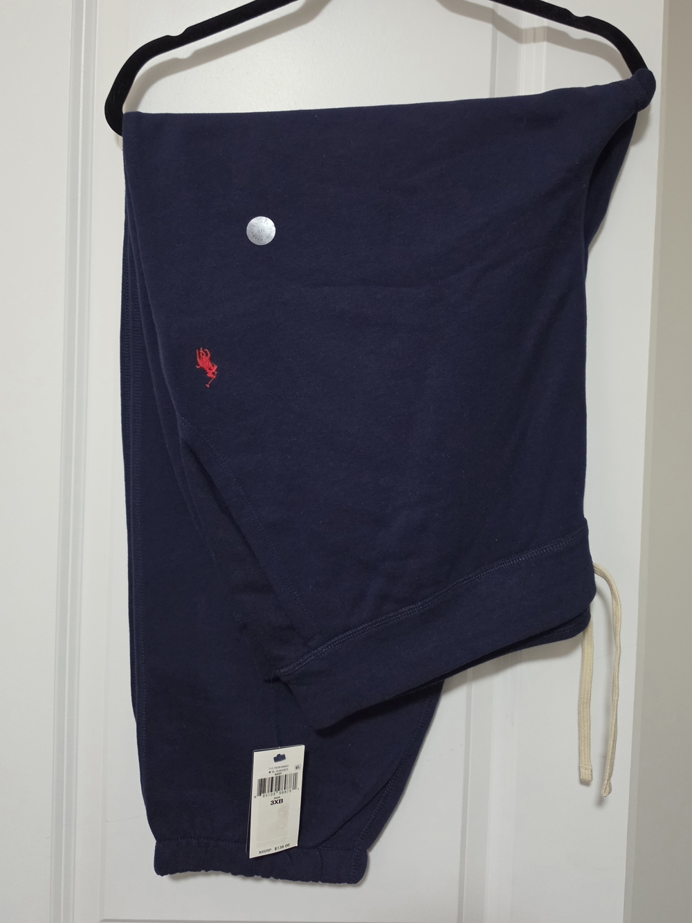 Ralph Lauren Navy Sweatpants with Red Pony Logo